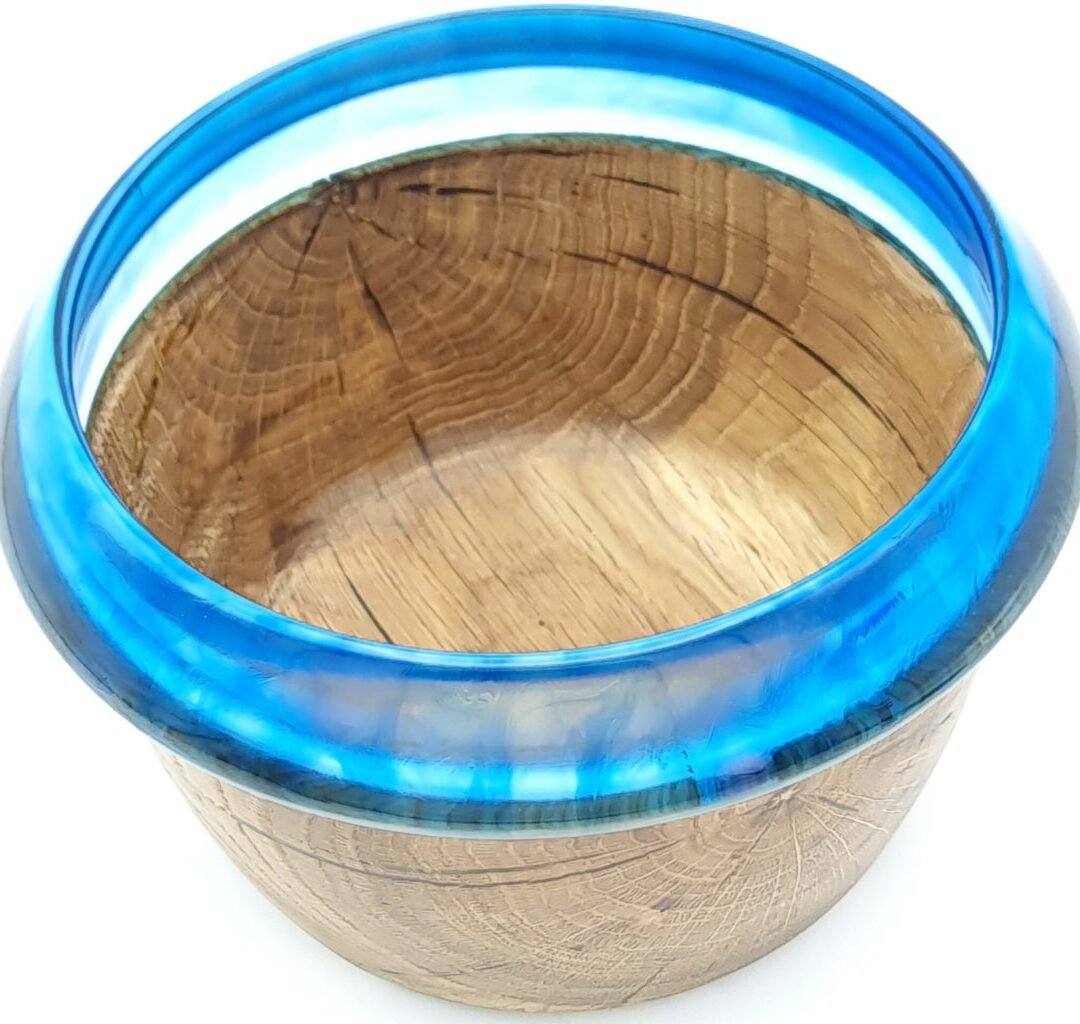 bol-bois-resine bleue