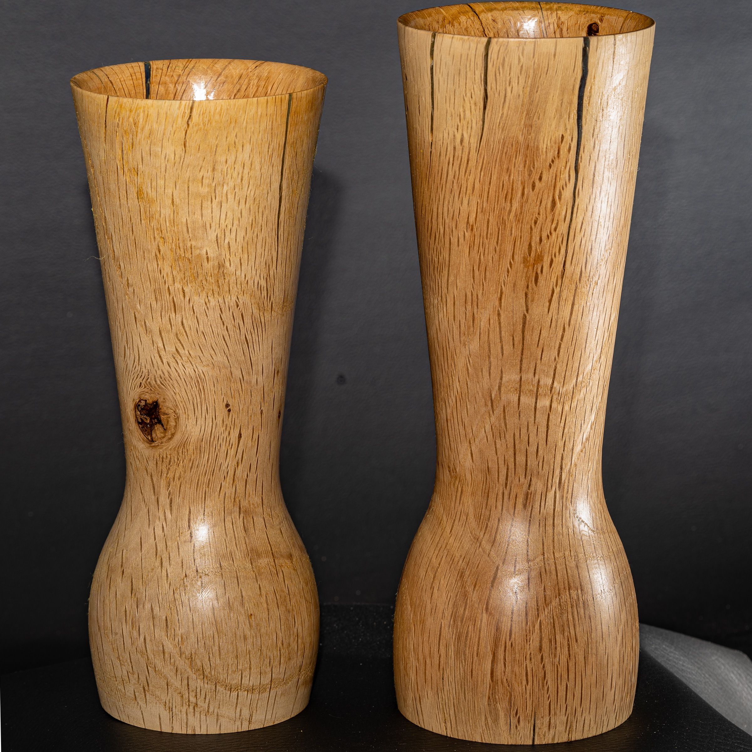 Vases chêne résine 19 et 30