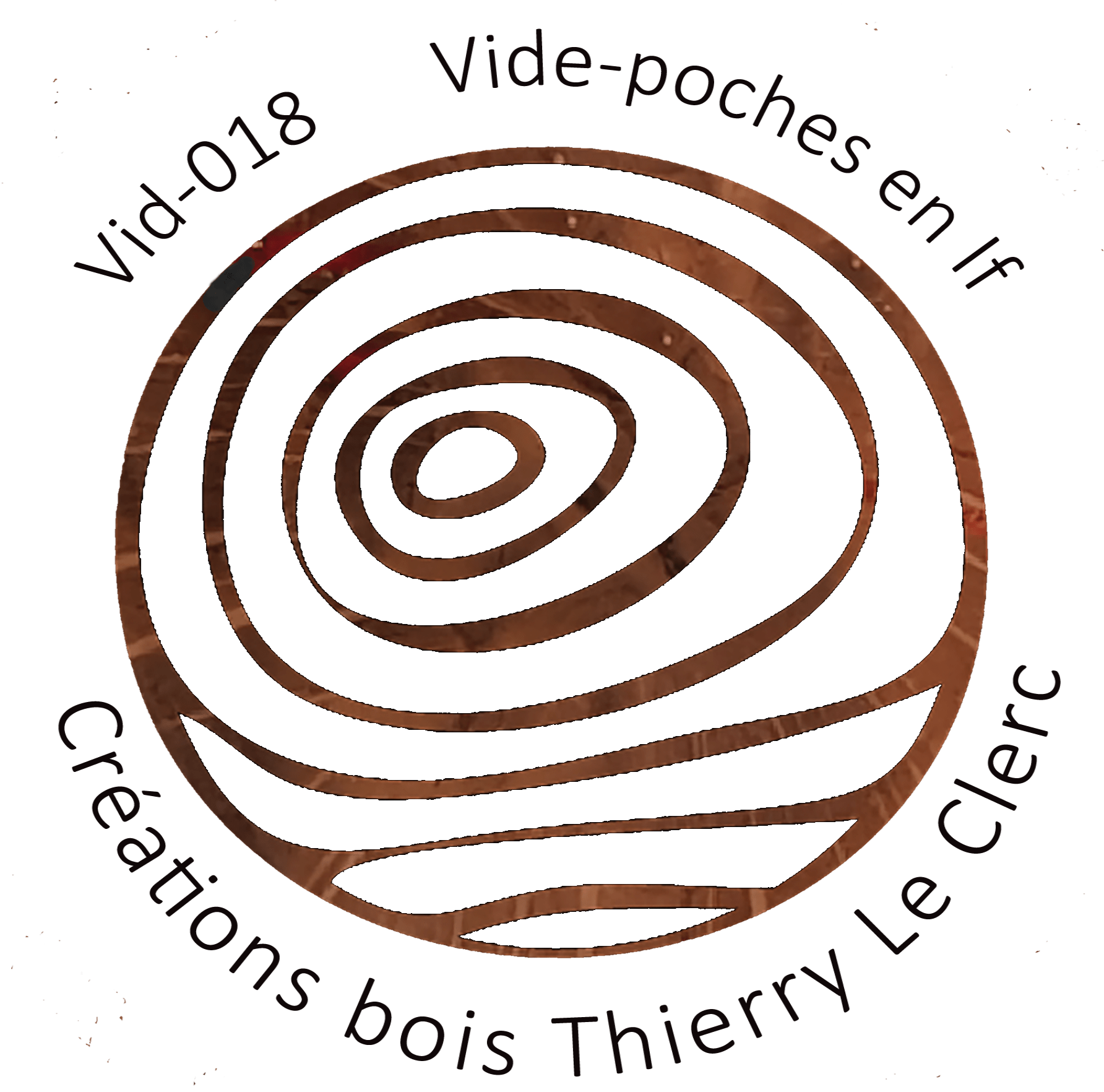 Vide-poches en If réf Vid-018 logo